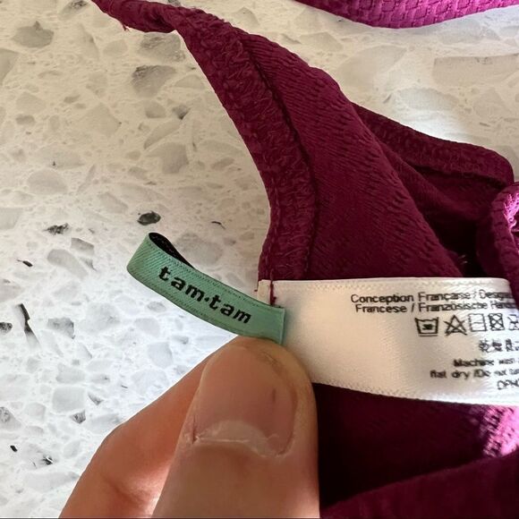 Princess tam Tam Women's Maroon Bikini Top & Bottom Set Size XS - Picture 7 of 11